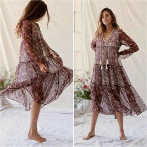 Christy Dawn The Paloma Midi Dress in Umber Sunflower